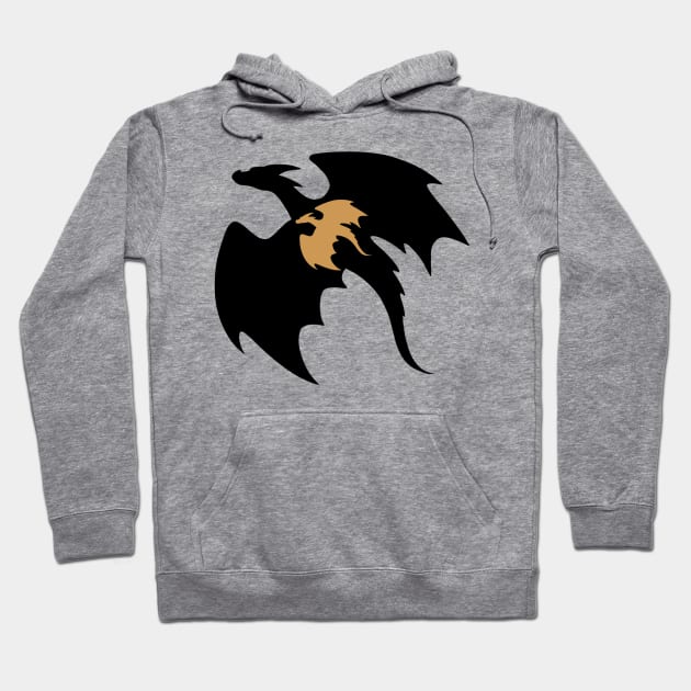 Black and Gold Dragons Hoodie by Lady Lilac